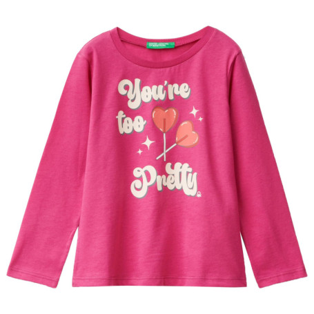 T-Shirt Violet Fille United Colors of Benetton - Manches Courtes