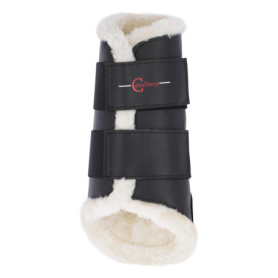 Guêtres de Dressage Fleece Avant pour Cheval Cob - Protection Confort Noir