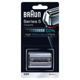 Tête de Rasoir Braun 52S Argentée - Rechange pour Series 5