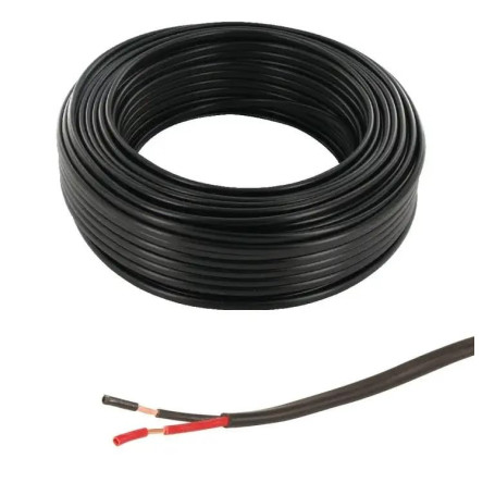 Câble de Remorque 2 Fils 12/24V 26A - 2m PVC Noir pour Caravane et Camion
