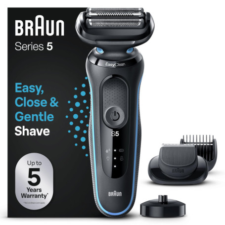 Rasoir Électrique Braun Series 5 avec Tondeuse et Brosse de Nettoyage