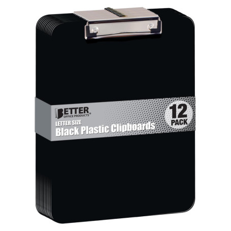 Lot de 12 porte-blocs en plastique noir - Better Office Products