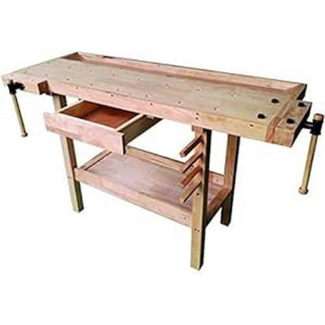 Banc de travail en bois Vigor avec étagère et tiroir