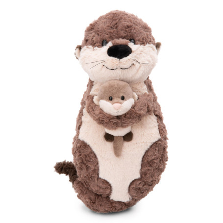 Coussin Loutre Thure Oda & Odalina en Peluche 40x20cm - Doux et Durable