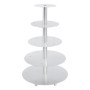 Présentoir à Gâteaux Rond 5 Étagères en Aluminium Argenté