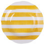 Ensemble de 6 assiettes creuses en porcelaine Versilia - Jaune et rayures festonnées
