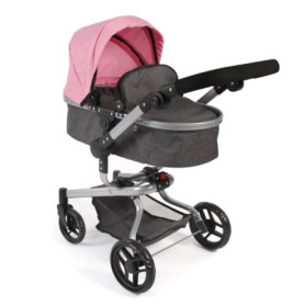 Poussette de Poupée Combinée 2 en 1 Bayer Chic 2000 - Anthracite/Rose