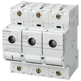 Interrupteur Sectionneur Siemens MiniZED 3 Pôles 63A Blanc