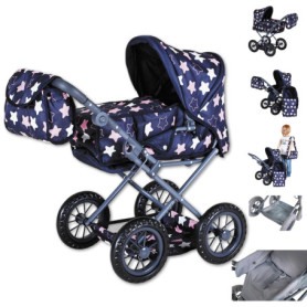 Poussette pour poupée Ruby Knorrtoys - Design Star Blue Pink