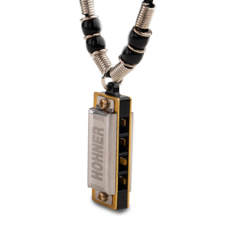 Hohner Mini Harp Collier Noir - Harmonica Compact en Do