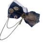 Nœud Papillon Steampunk Noir avec Chaîne en Métal pour Halloween et Cosplay