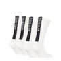 Lot de 4 Chaussettes Crew Calvin Klein avec Logo - Blanc - Taille Unique