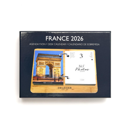 Agenda sur Socle DRAEGER PARIS 1886 - Thème France 2026 - 12 mois avec Illustrations