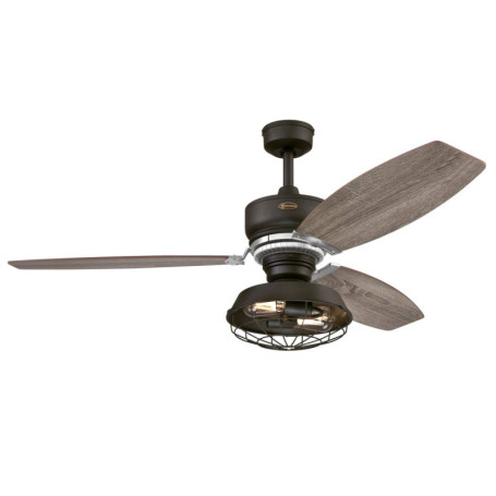 Ventilateur de Plafond LED Westinghouse Welford 137 cm en Bronze Patiné avec Télécommande