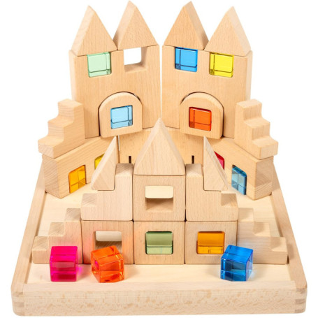 Blocs de Construction en Bois avec Gemmes Colorées - TickiT