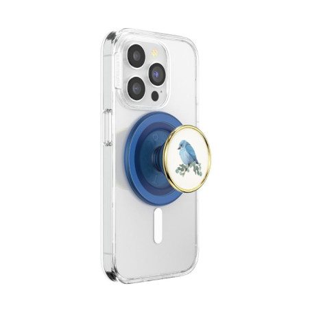 PopSockets PopGrip Rond MagSafe - Support Téléphone Extensible Oiseau Bleu