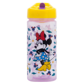 Bouteille d'eau réutilisable Stor Minnie avec paille intégrée - 510 ml