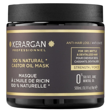Masque Capillaire Revitalisant Kerargan à l'Huile de Ricin - Soin Intensif 500ml
