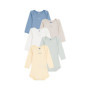 Lot de 5 bodies manches longues Petit Bateau pour bébé avec jours de la semaine