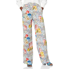 Pantalon Palazzo Femme Roberto Cavalli en Viscose Bleu Lac