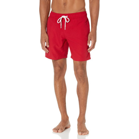 Short de Bain Rouge Homme avec Doublure en Maille - Amazon Essentials