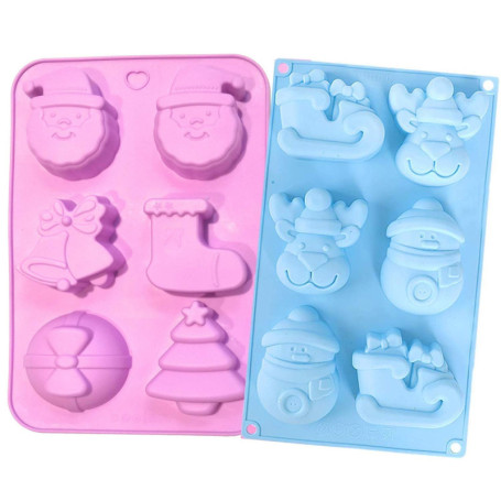 Moules en Silicone de Noël Sinwind - 2 Pièces pour Biscuits et Gâteaux