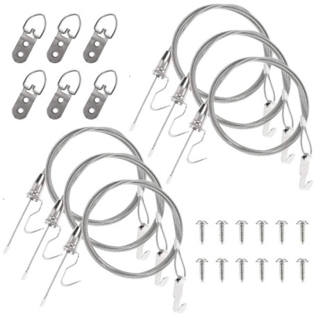 Kit de Suspension pour Cadres Photo en Acier Inoxydable - Charge Max 40kg