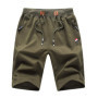 Short de Sport JustSun pour Homme en Coton avec Poches Zippées - Armée Verte