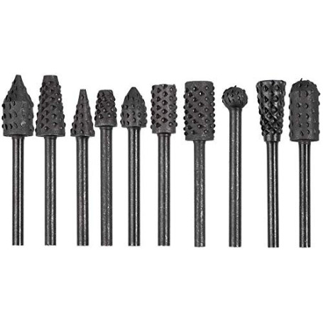 Ensemble de 10 Fraises Rotatives en Acier Carbone pour Outils à Bois