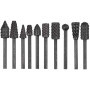 Ensemble de 10 Fraises Rotatives en Acier Carbone pour Outils à Bois