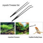HRASY Lot de 2 Pinces à Épiler en Acier Inoxydable pour Aquarium - Long Manche Noir