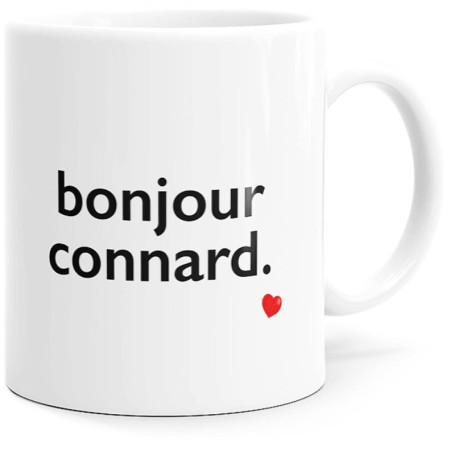Mug Humoristique 'Bonjour Connard' - Tasse Drôle en Céramique