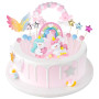 HOVIBU Décorations de Gâteaux Licorne, 20 Pièces, Arcs-en-Ciel et Ballons, Adaptées aux Anniversaires Fille