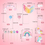 HOVIBU Décorations de Gâteaux Licorne, 20 Pièces, Arcs-en-Ciel et Ballons, Adaptées aux Anniversaires Fille