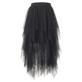 Jupe en Tulle Vintage Mi-Longue pour Femme - Noir