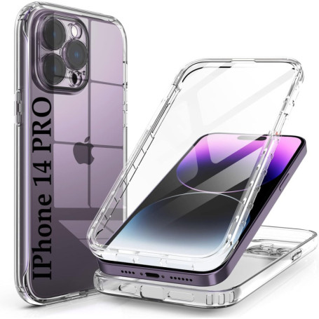 Coque Transparente 360° pour iPhone 14 Pro - Protection Intégrale en Silicone