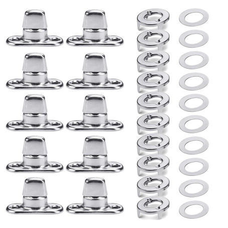 Dzxin Lot de 10 Fermoirs à Vis Ovales pour Sacs - Fermeture Rotative Élégante