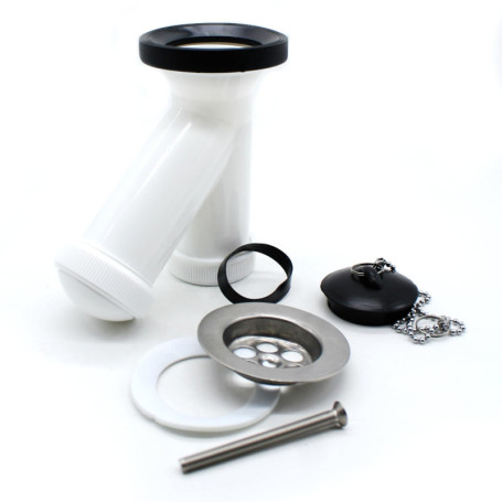 Siphon Lavabo DOJA Barcelona - Siphon Évier Cuisine Ø70x1 1/2" - Syphon Blanc