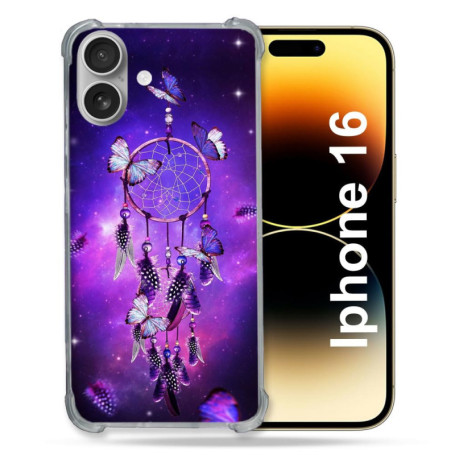 Coque Renforcée Multicolore pour iPhone 16 Plus - Attrape Rêve et Papillon