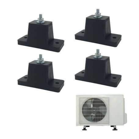 Ensemble de 4 Amortisseurs Antivibratoires en Caoutchouc pour Climatisation