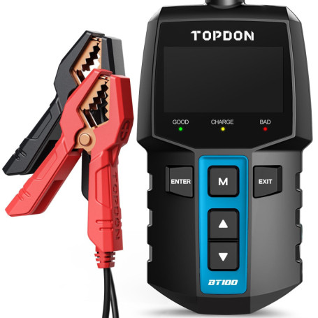 Testeur de Batterie TOPDON BT100 - Analyseur 12V pour Voitures et Motos
