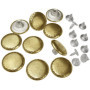 Lot de 10 Boutons Pression Ronds Dorés Vintage pour Vêtements - Ø19.5 mm