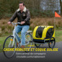 Remorque Pliable pour Chien Dunlop - Chariot de Vélo Jaune et Noir, Charge Max 40 KG 387,10 €