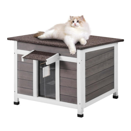 Maison pour Chat d'Extérieur en Bois Résistante aux Intempéries - Niche Confortable pour Chats Sauvages 314,98 €