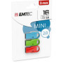 Pack de 3 Clés USB Emtec D250 Mini 16 Go - USB 2.0 Multicolore 16,87 €
