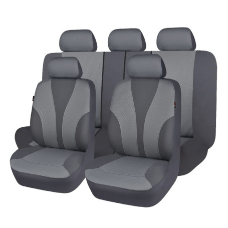 Housses de Siège de Voiture Universelles en Polyester Gris - Ensemble Complet