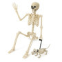 Squelette Halloween 160 cm avec Chien et Laisse - Décoration Effrayante