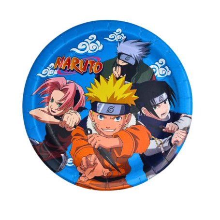 Lot de 8 assiettes jetables Naruto pour anniversaire - FIESTORA