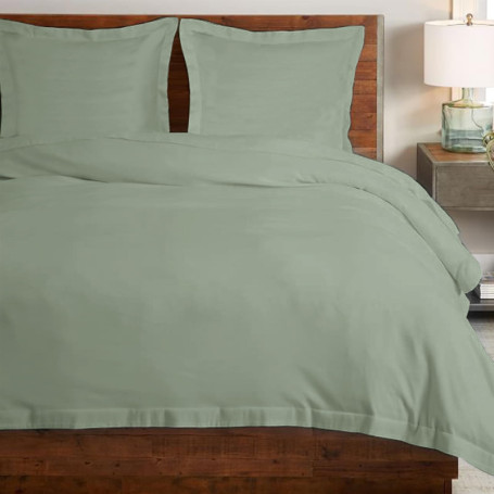 Ensemble de Housses de Couette Pizuna 220x260 cm Écume de Mer en Coton 400 Fils