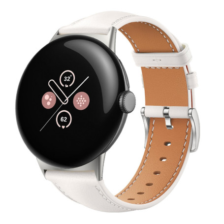 Bracelet en cuir véritable pour Google Pixel Watch 4/3 - Blanc